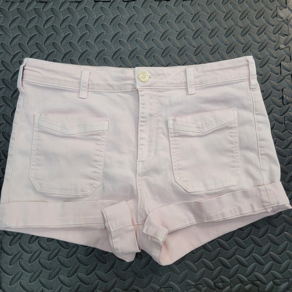 Pilcro and the Letterpress Anthropologie Blush Pink Cuffed Denim Shorts Size 30